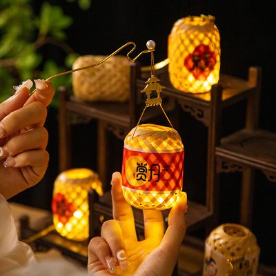 DIY復古竹編小燈籠