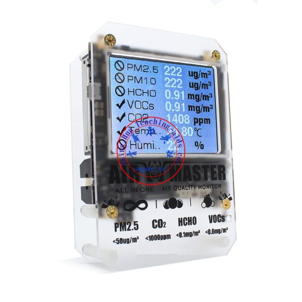 7-in-1 air tester, PM2.5/PM10/HCHO/VOCs/CO2/Temp/RH Data Record