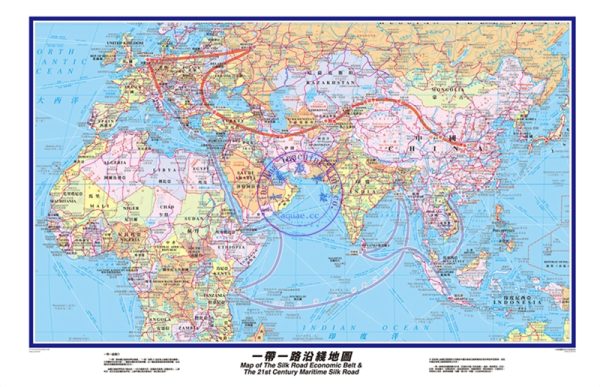 一帶一路沿線地圖掛圖 The Belt & Road Map, Flat Map, TC, 90*60cm