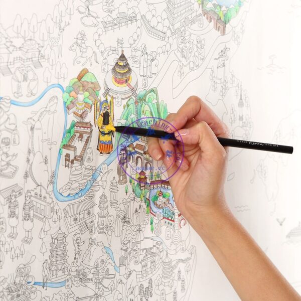 彩繪中國地圖 Coloured Drawing Map of China Scenic Spots  SC